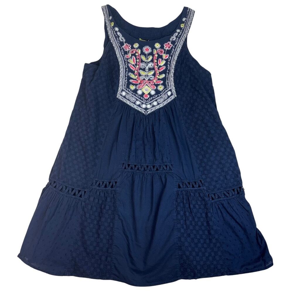 MAEVE ANTHROPOLOGIE BOHO FLOWY EMBROIDERED DRESS SIZE 14